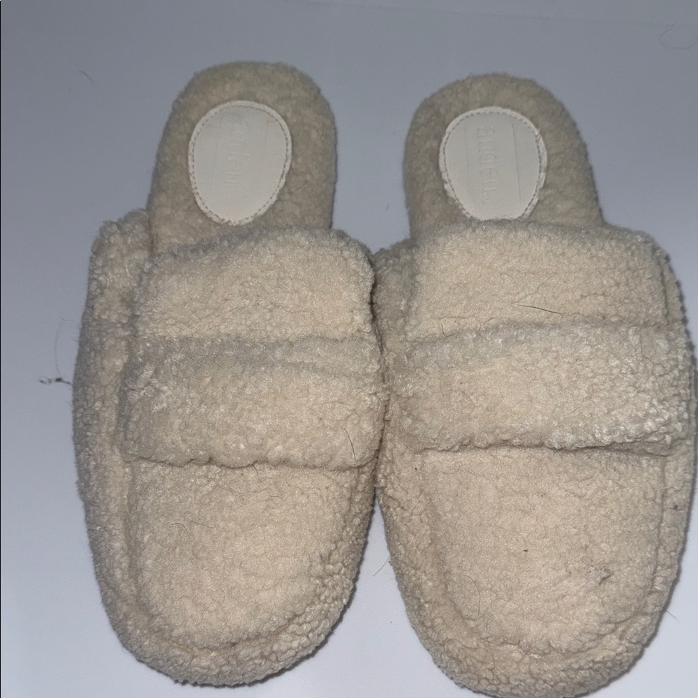 Auden Cream Plush Slippers